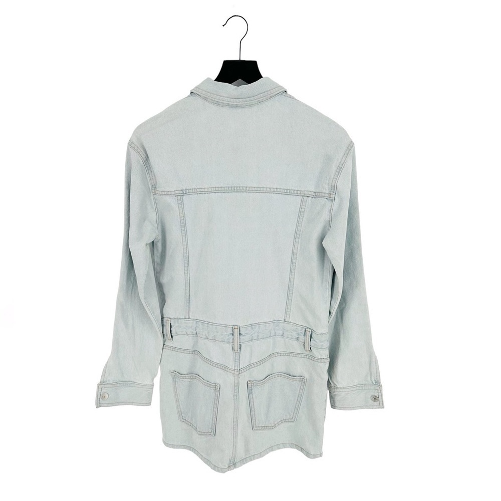 NWT Zara Light Blue Denim Long Sleeve Short Dress Size M - Picture 3 of 8